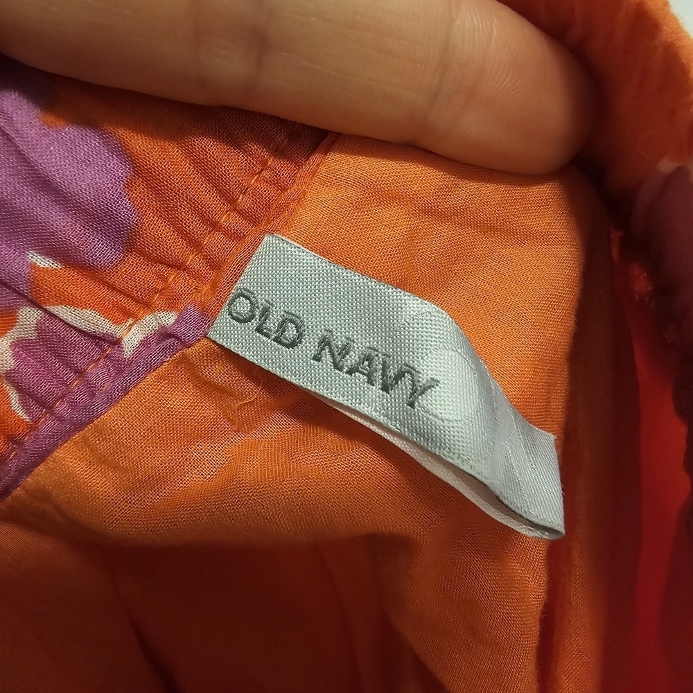 Old Navy Orange and Purple Floral A-Line Skirt - Picture 6 of 6